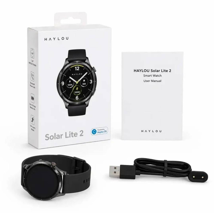 ساعت هوشمند 45 میلی متری هایلو مدل Solar Lite 2 با بند سیلیکونی